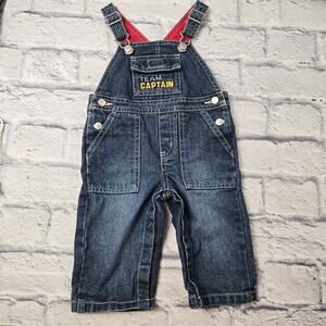 Gymboree Team Captain Denim Overalls size 3-6 months